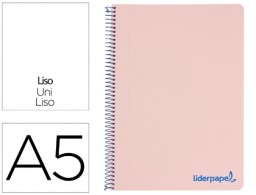 Cuaderno espiral Liderpapel Wonder A5 tapa plástico 120h micro 90g c/5mm. color rosa